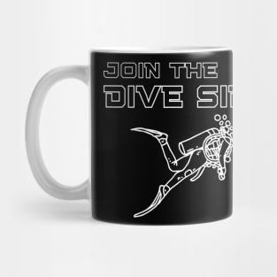 join the dive side, funny graphics for diving addict Mug